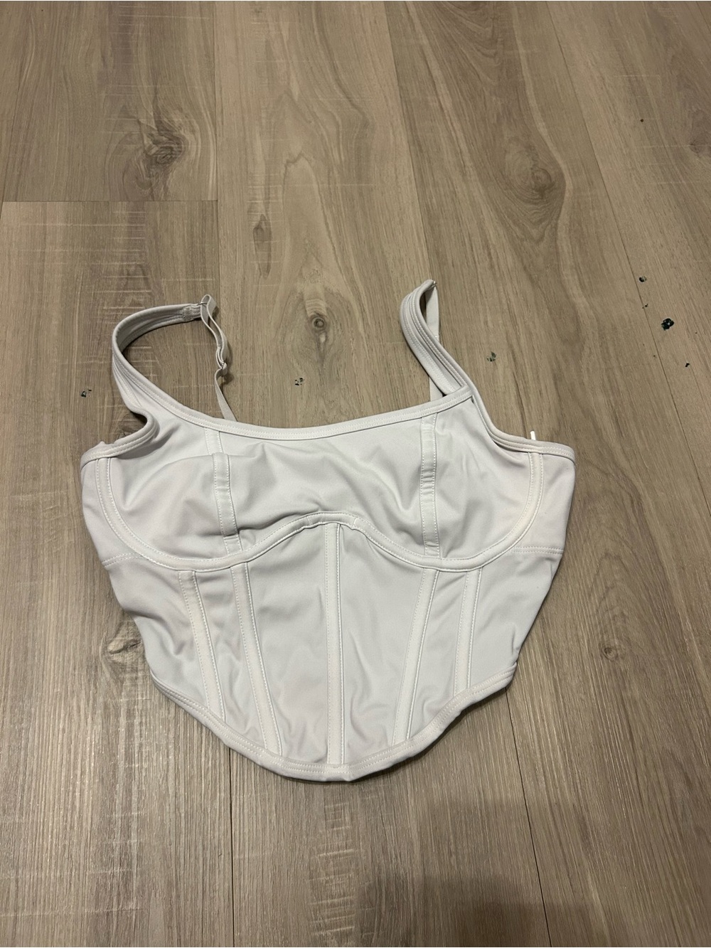 White Structured Corset-Style Tank Top
